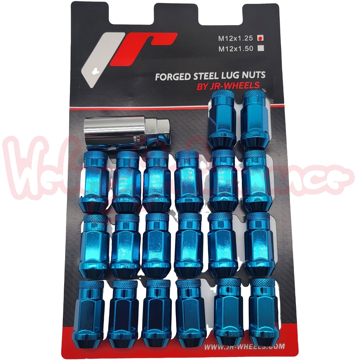 JapanRacing Lugnuts blau (offen, M12x1.25)