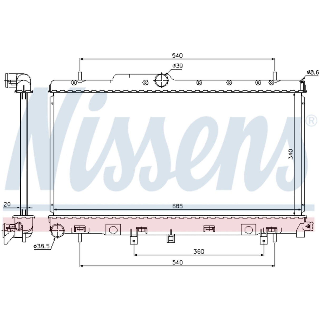Wasserkühler 01-07 - Nissens 64116