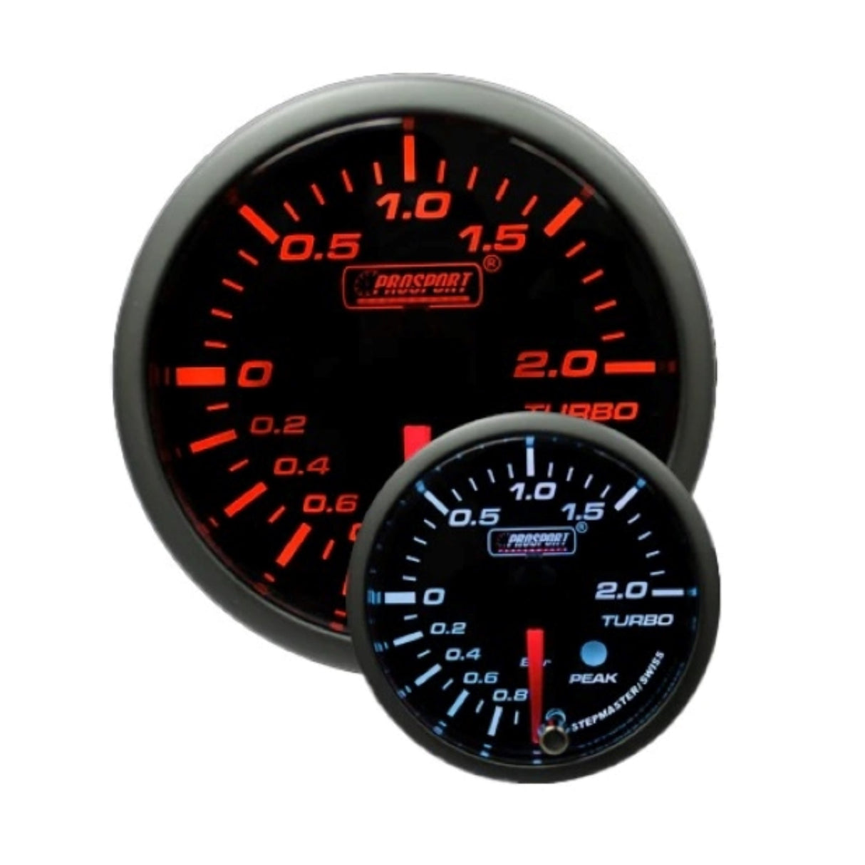 Prosport Racing Premium Serie Ladedruck Anzeige Orange/ Weiss 52mm - ProSport 216SMBOSWL270-PK-R
