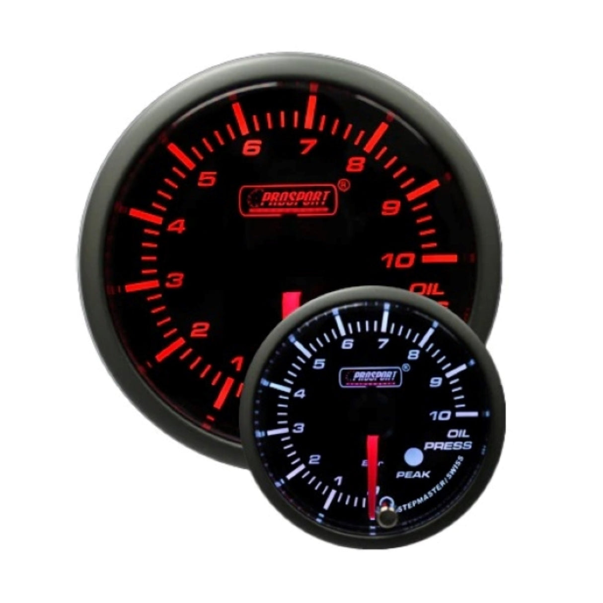 Prosport Racing Premium Serie Öldruckanzeige Orange/ Weiss 52mm - ProSport 216SMOPSWL-PK
