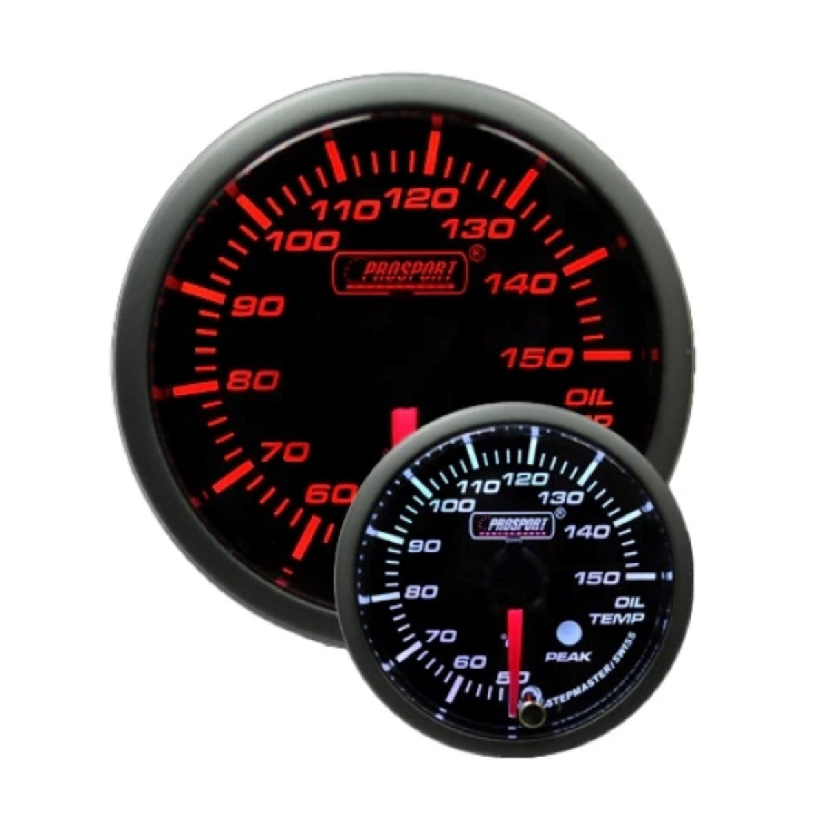 Prosport Racing Premium Serie Öltemperatur Anzeige Orange/ Weiss 52mm - ProSport 216SMOTSWL-PK