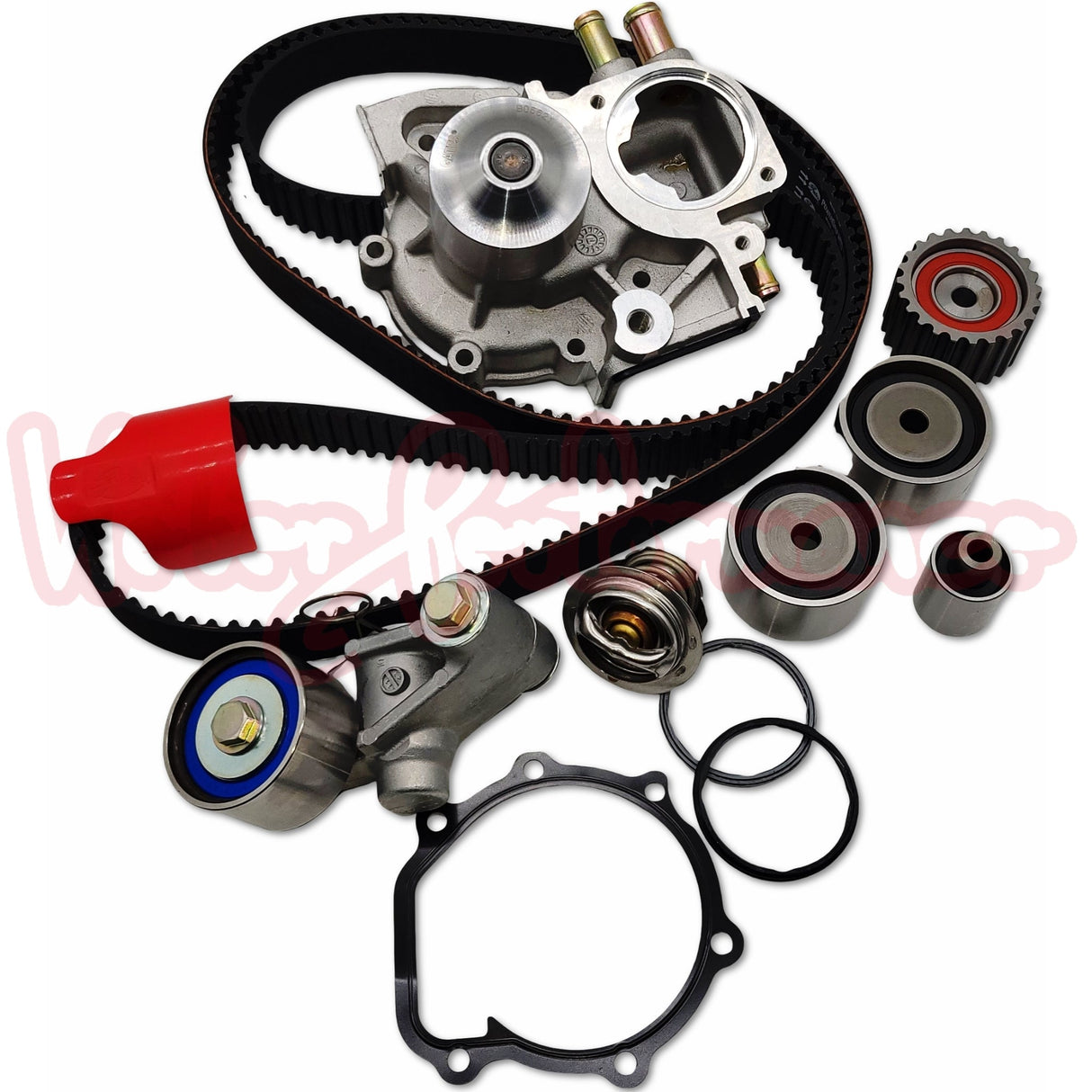 Zahnriemenkit inkl. Wasserpumpe, Umlenkrollen, Spanner, Thermostat