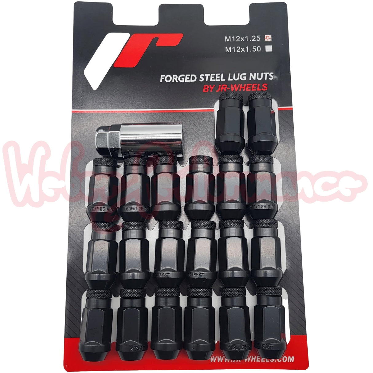 JapanRacing Lugnuts schwarz (offen, M12x1.25)