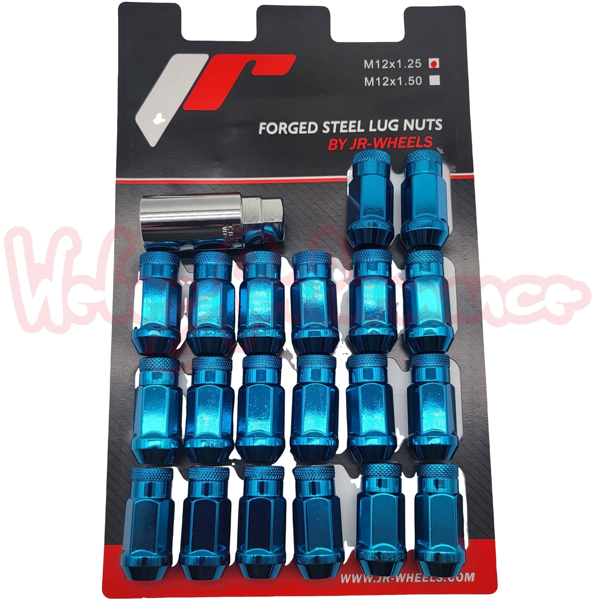 JapanRacing Lugnuts blau (offen, M12x1.25)
