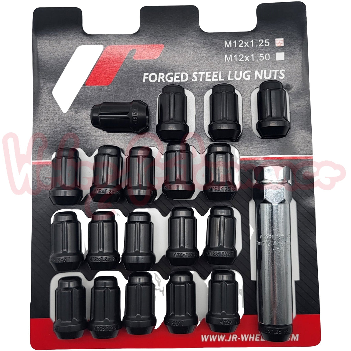 JapanRacing Lugnuts schwarz (geschlossen, M12x1.25)