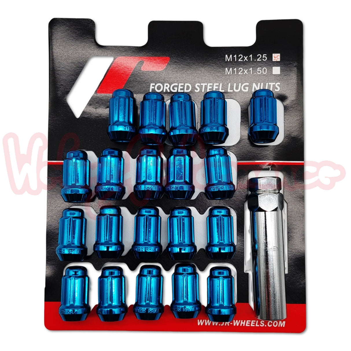 JapanRacing Lugnuts blau (geschlossen, M12x1.25)