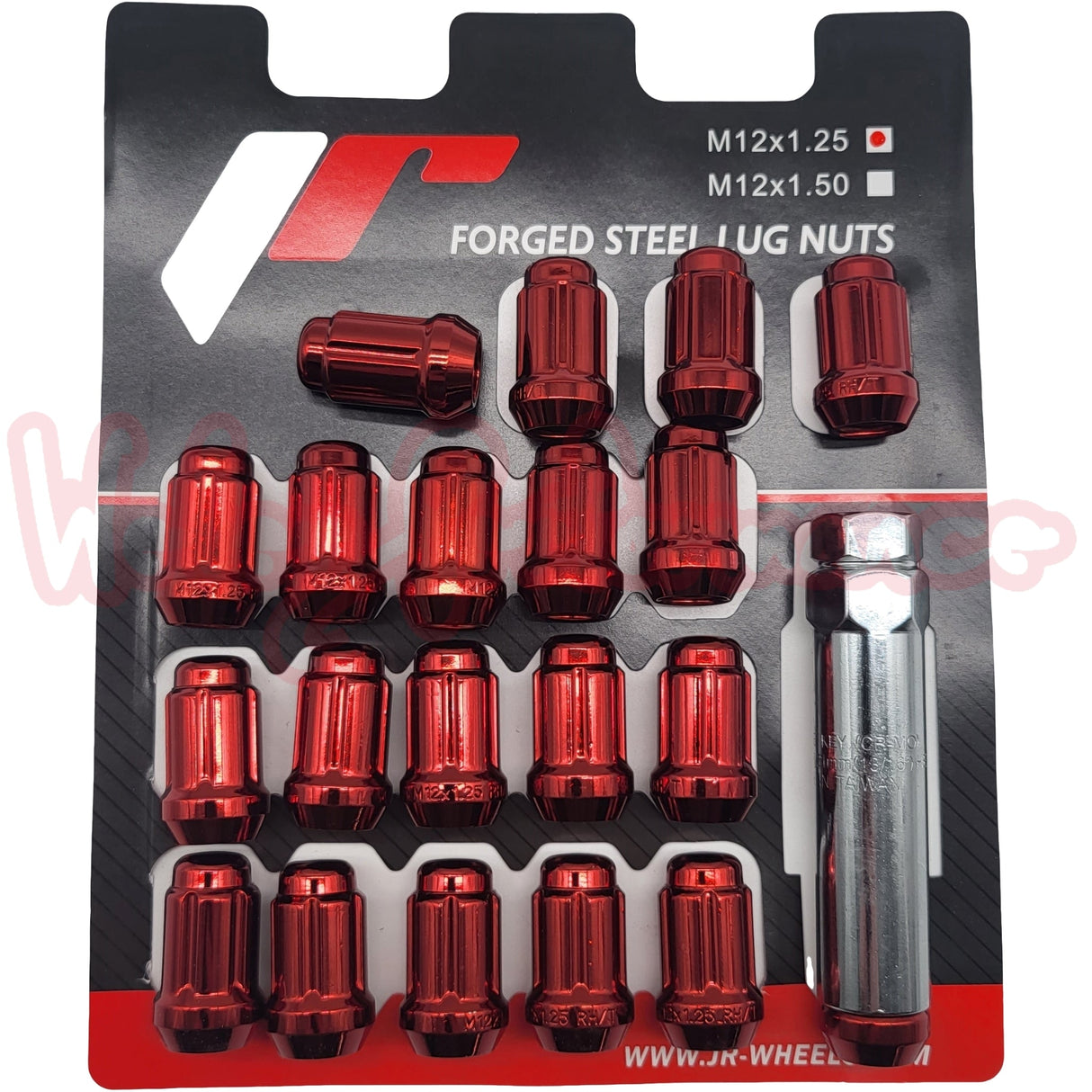 JapanRacing Lugnuts rot (geschlossen, M12x1.25)